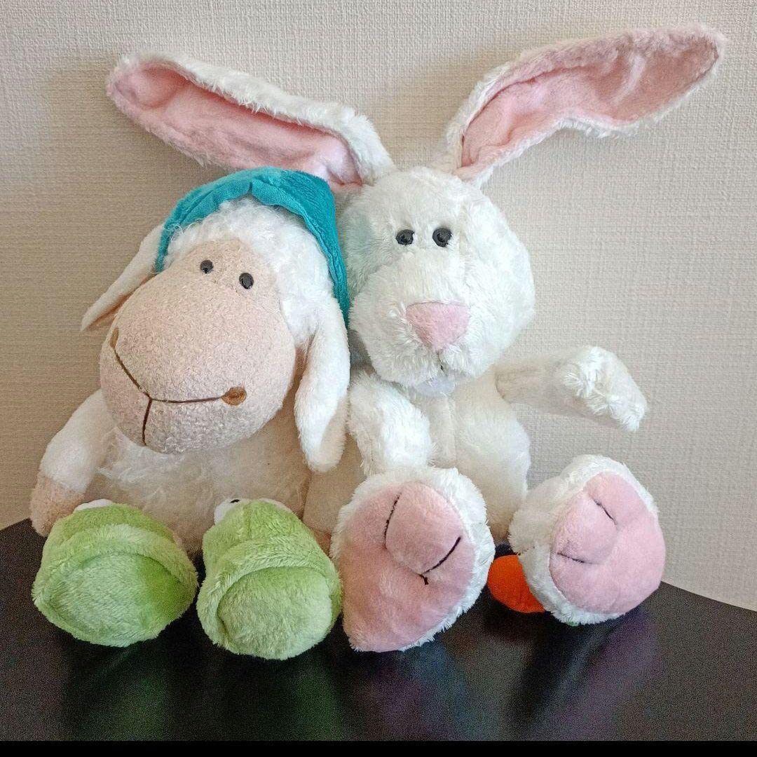 NICI ジョリー ひつじ　ぬいぐるみセット Amazon.co.jp: NICI ニキ うさぎ ひつじ ぬいぐるみ 2点セット